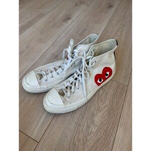 Comme des Garcons Play x Converse Chuck Taylor 70 Hi White Red Heart Mens 10
